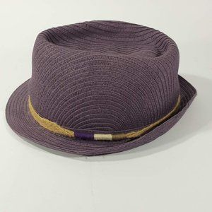 2/$20 Lucky Brand Purple Fedora Hat Woven Paper Straw